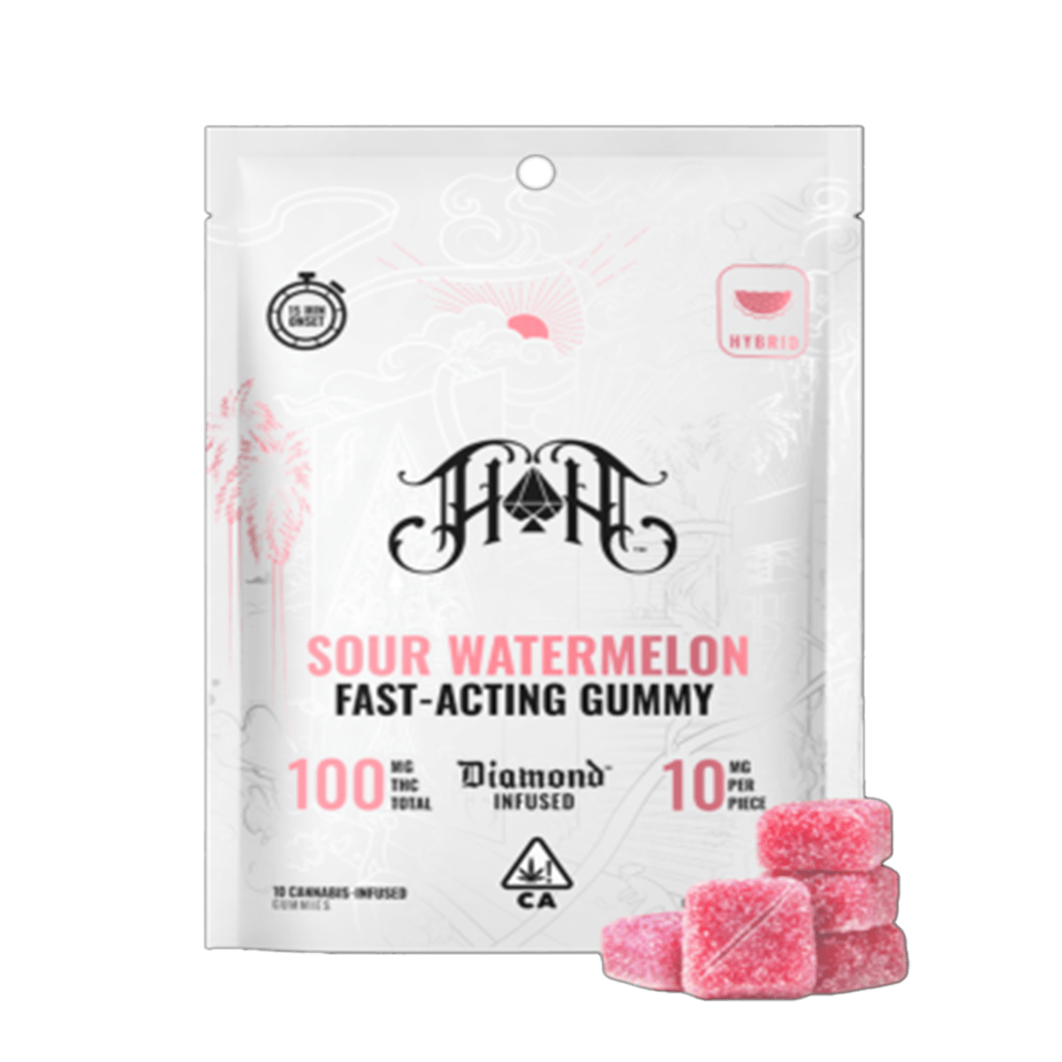 Heavy Hitters Nano Gummies Sour Watermelon 100mg Thc