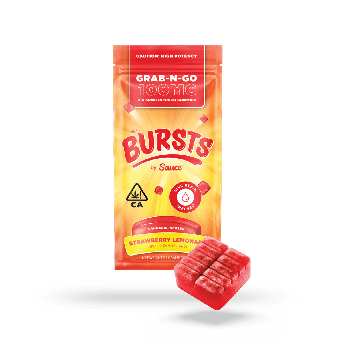 Bursts Gummies – Strawberry Lemonade 100mg – Chyll.com